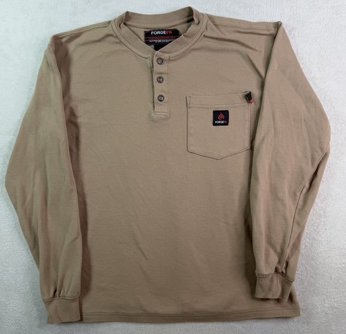 Forge FR Henley Welding Construction Workwear Long Sleeve Shirt Men’s Small