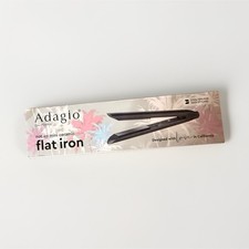 Adagio Not So Mini Ceramic Flat Iron Black Negative Ion Compact All Hair Types