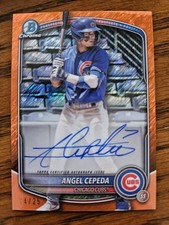 2025 Bowman Chrome- Angel Cepeda Orange Shimmer Auto /25 #CPA-AC SP Top 30 