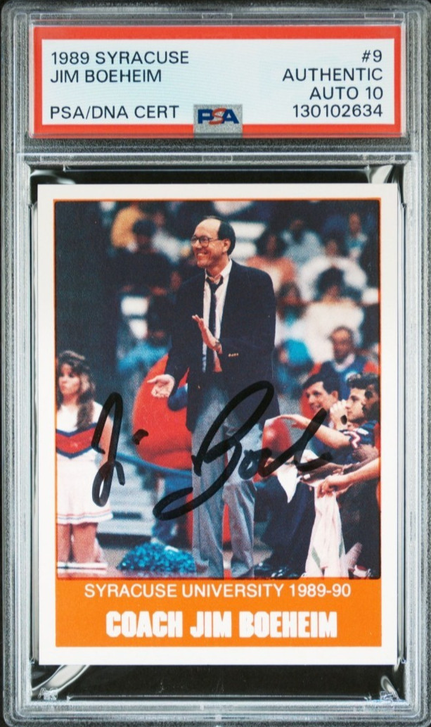 1989 Syracuse #9 Jim Boeheim Signed Rookie Card Autograph RC PSA 10 Auto Orange