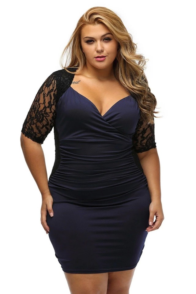 short fitted dress Black Primavera Couture Cocktail 3138 Size:Size M model-nauvoo Blue and Gold Mermaid