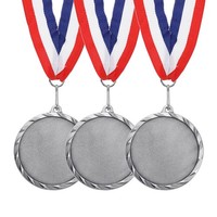 3 StüCk Auszeichnungsmedaillen, 2. Platz Medaillen Gewinner Auszeichnung, Silber