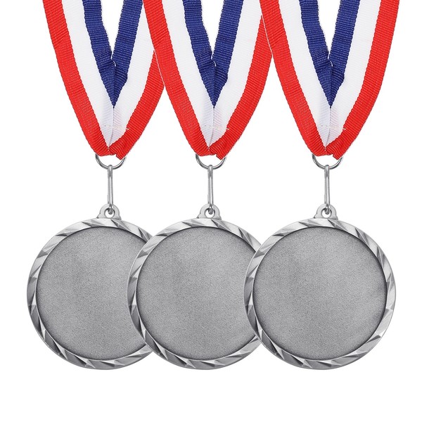 3 StüCk Auszeichnungsmedaillen, 2. Platz Medaillen Gewinner Auszeichnung, Silber-image