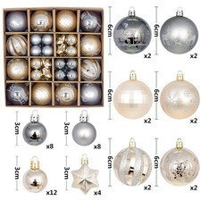 New 44Pcs Large Christmas Baubles Xmas Tree Balls Decor Party Wedding Ornament