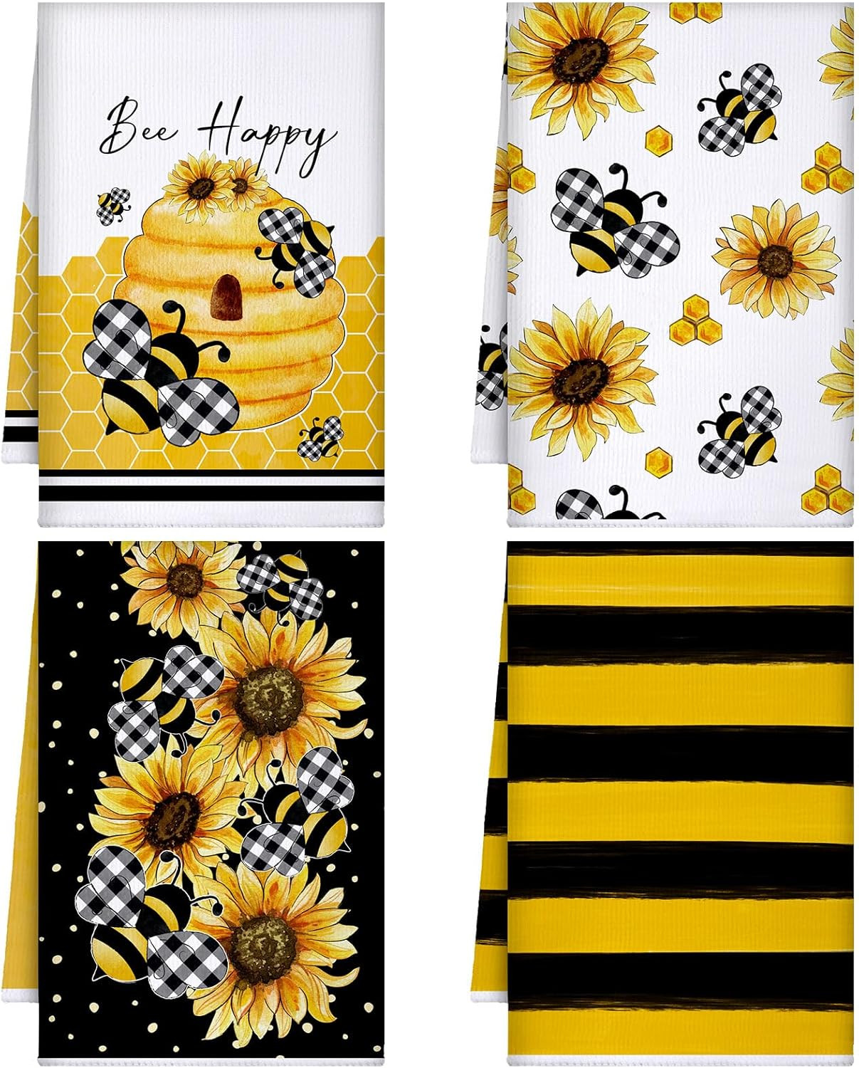 Honey Bee Dish Towels Honeycomb Bath