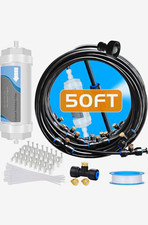 50 ft Complete Drip Irrigation Kit w/ 10 Micron Filter, Tubing, Nozzles