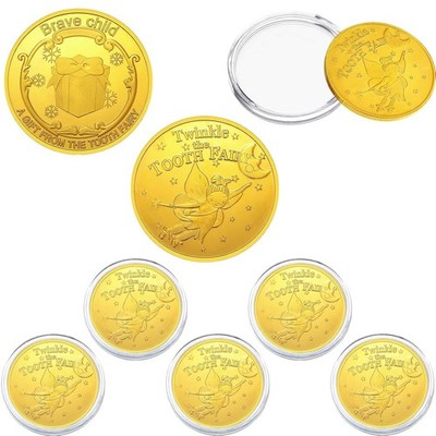 Tooth Fairy Gold Coins for Kids Boys Girls Lost Teeth Reward Commemorative Coin 