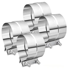  4.0'' Exhaust Clamp, Lap Joint Band Clamp Stainless Steel for Pipes, 4.0 inch