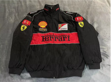 Adult F1 Racing Jacket ,Ferrari Jacket Black AA,Ebroidered Cotton Padded