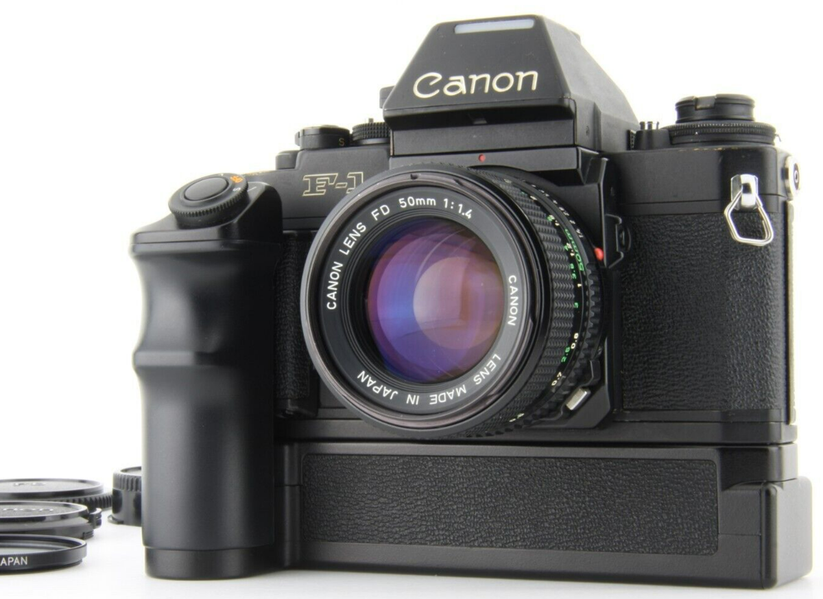 Exc+5 w/Winder] Canon NEW F-1 SLR AE Finder New FD NFD 50mm