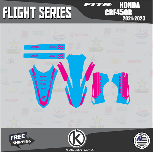 Kit Gráficos para Honda CRF450R (2021-2023) CRF 450R Flight - MAGENTA - Imagen 2 de 6