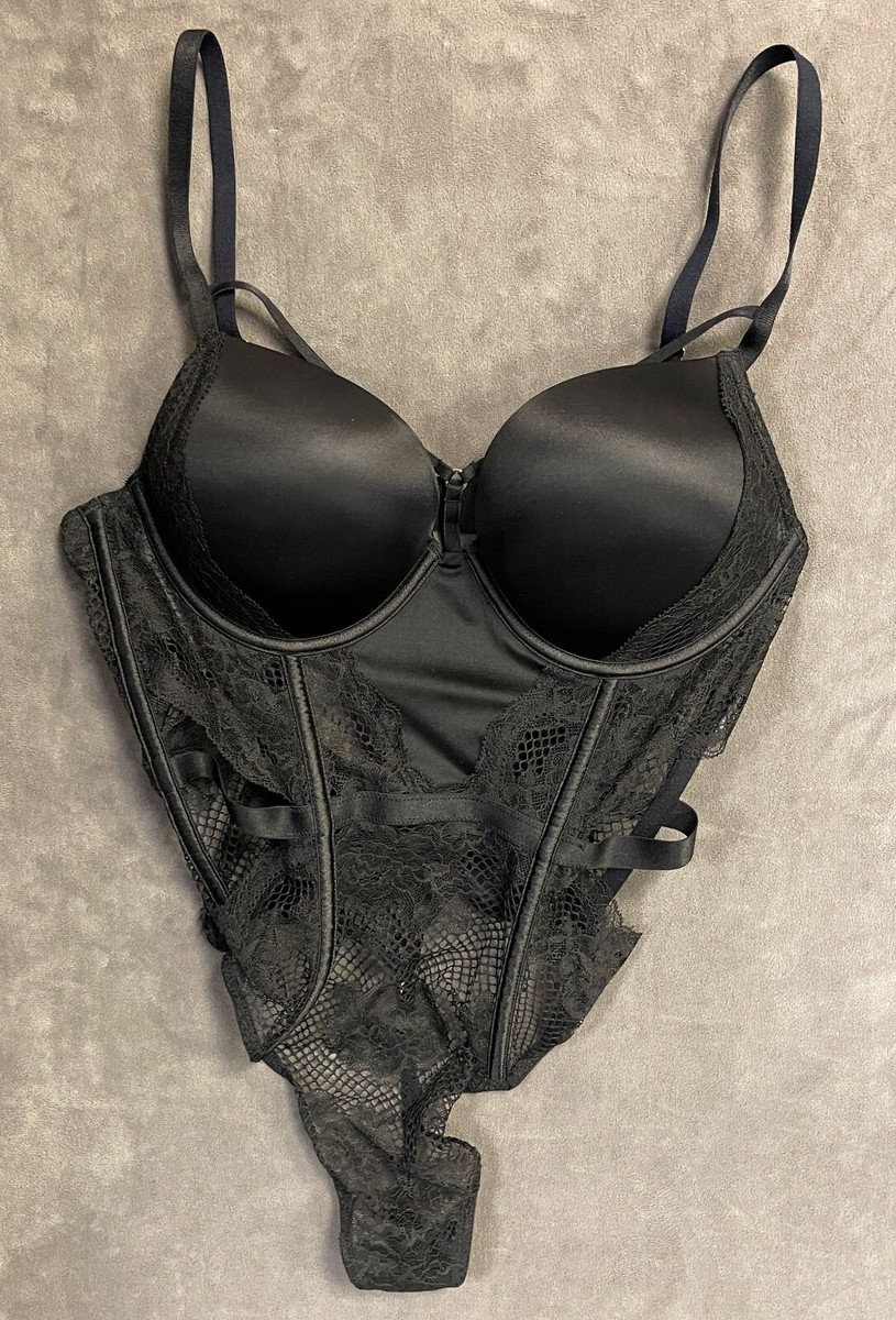 VICTORIA'S SECRET ブラジャー　黒 国内発送☆VS☆プッシュアップ♡レースブラ&ショーツセット