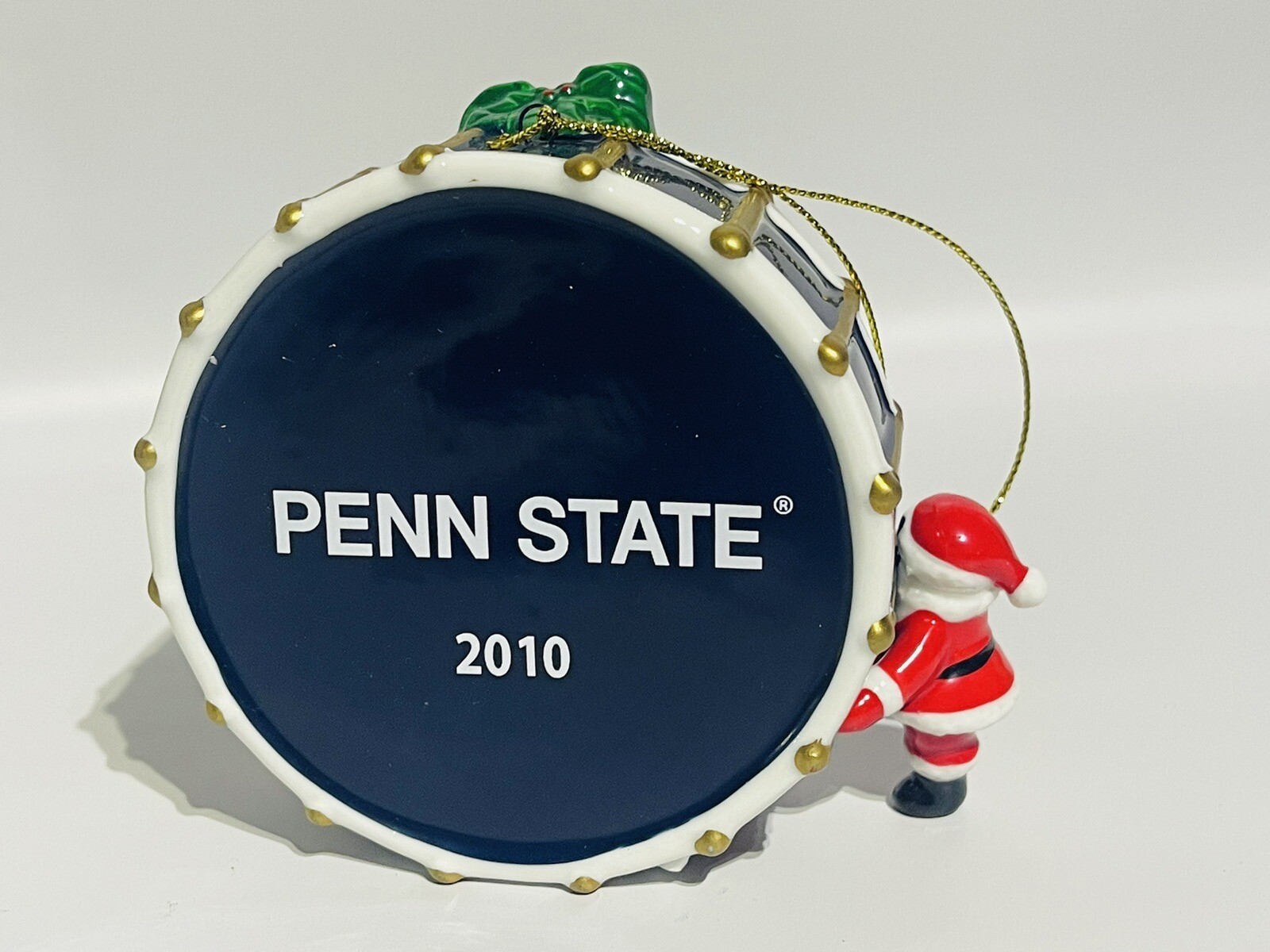 2010 Danbury Mint Penn State Nittany Lions Santa & Drum Christmas
