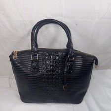 Embossed Shoulder Bag With Gold Hardware  Zip Closure