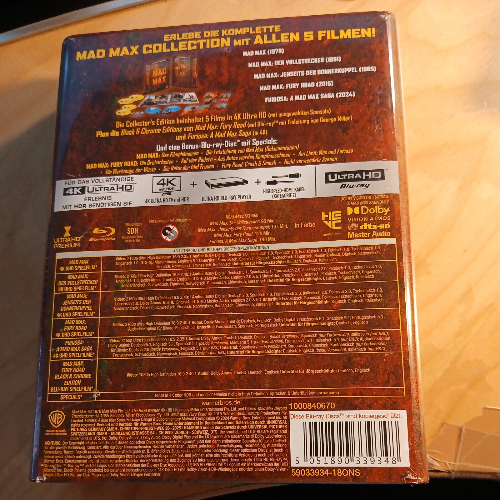 Mad Max (5 Film Collection im Benzinkanister) – 4K Blu-ray (UHD + Blu-ray Disc)