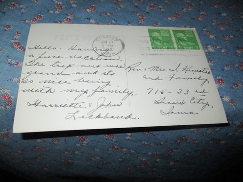 ksm. Old Postcard 1952 Seattle Wash Government Locks Seattle Wn Washington - Picture 2 of 2
