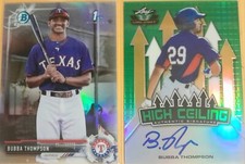 2017 Bubba Thompson (2) Refractor #'d Auto. Texas Rangers