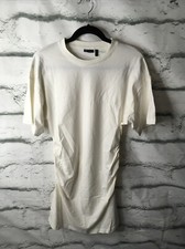 ASOS Designs Mini  Dress With Ruched Sides Color Ivory Size 6