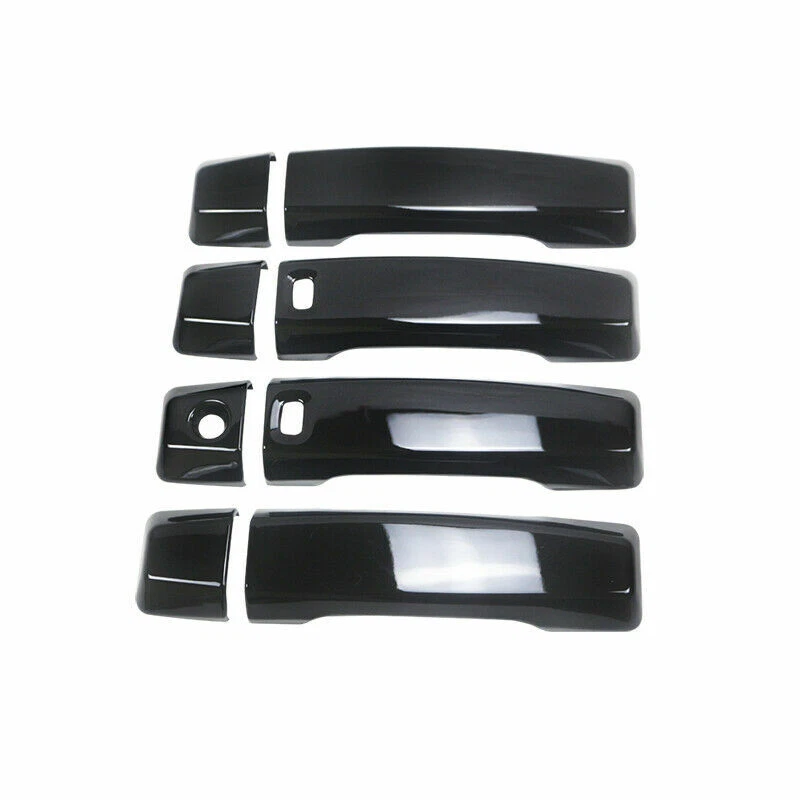 Door Handle Covers For 2016-2024 Nissan Titan w/2 Smart Keyholes Gloss Black Foto 4 de 4