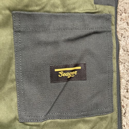 Seager Ranch Jacket Small Grey Rugged Wear, Great Condition Corduroy Collar Vtg - Picture 8 of 11