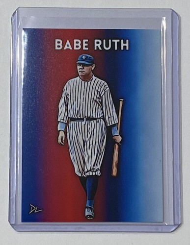 Babe Ruth Limited Edition Artist Signed New York Yankees Baseball Card 9/10 - 第 1/2 張圖片