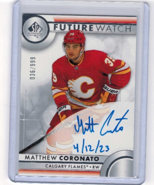 2023-24 SP Authentic Matthew Coronato Future Watch Inscribed Auto # 036/999 #108