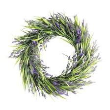 Lavender Wreath Front Door 16  Small Artificial Flower Farmhouse Purple Wreath