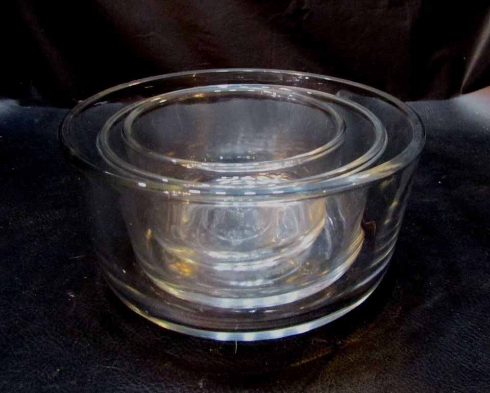 3 Vintage USA Clear Anchor Hocking Small Nesting Mixing Bowls Set 1, 2 and 4 cup - Image 3 of 4