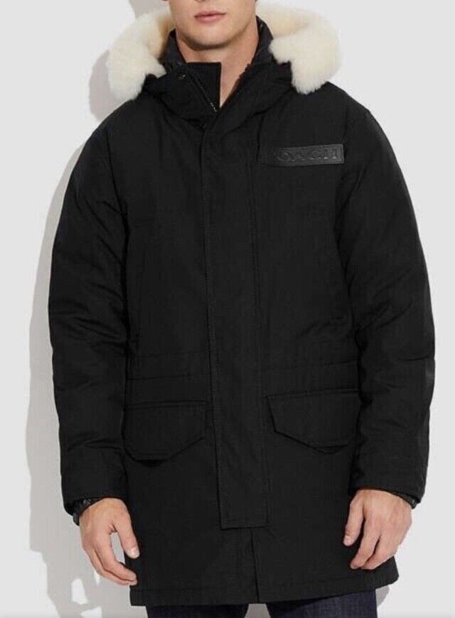 ジャケット・アウター COACH 3-IN-1 LIGHTWEIGHT PARKA XS F38891 Coach 3-in-1 Shearling Parka (S) Down Puffer Jacket Black