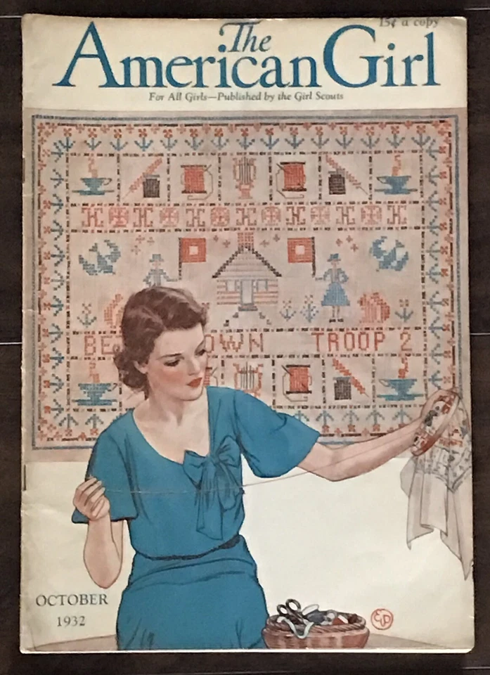 6 Vintage AMERICAN GIRL MAGAZINES 1931-34 Girl Scouts Great Stories SCARCE LOT 4 - Image 4 of 4