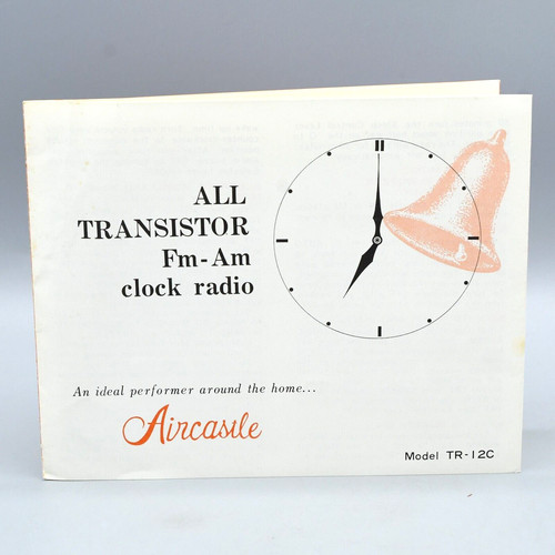 Aircastle Clock Radio Manual TR-12C Schematic Specs All Transistor FM AM