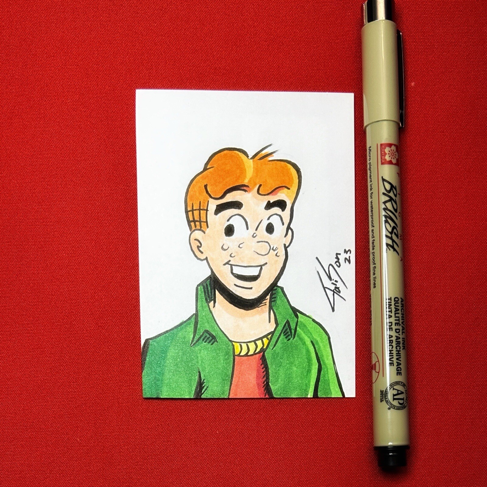 Casual Archie 3.5X2.5 Sketch Card (Copic Markers, Micron Pens, Archie Comics)