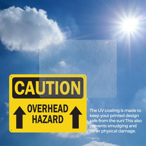 (2 Pack) Overhead Hazard With Arrow OSHA Caution Sign Decal Metal Plastic - Picture 7 of 23