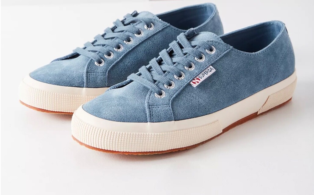 SUPERGA Women's 2750 UNLINED Suede Blue Gray Sneakers Size 39 NEW