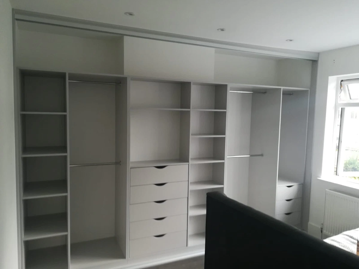 Bespoke Design Fitted Wardrobes With Sliding Doors Walls With Chimney Breast