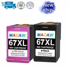 2 Pack 67XL Black Color 67 XL Ink Cartridge For HP Deskjet 1255 2300 Envy 6050