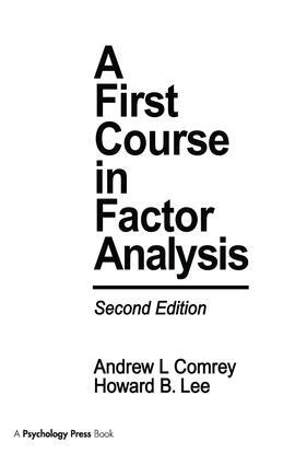 First Course in Factor Analysis - 2nd Edition