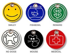 ROUND PLASTIC Pet Dog Cat Identification Name Tags LOGO Reward Engraved ID Tag