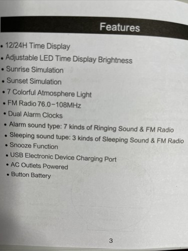 Sunrise Alarm Clock, Wake Up Light with Sunrise/Sunset Simulation, Dual White - Picture 5 of 9