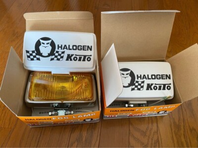 Square halogen fog lamp yellow RHF-161Y set of 2 with cover KOITO JDM no BOX