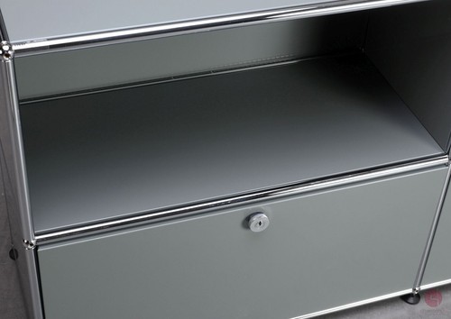 USM Haller Sideboard Regal Mittelgrau 4 Fächer + 2 Klapptüren Grau TOP - Bild 6 von 12