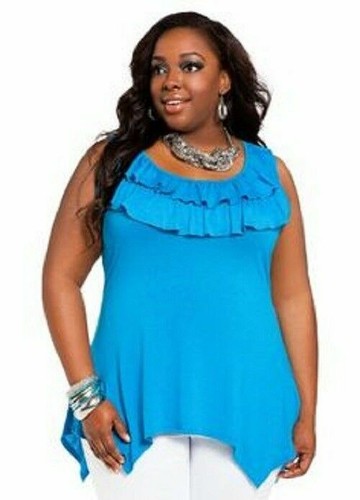 Plus Size Ruffle Shark Bite Top 