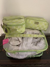 CARPISA 3 NUOVI SET PICE UP CASE ACCESSORI PER VIAGGIO WEEKENDER VERDE CHIARO