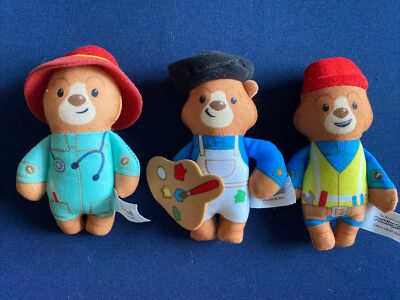 Paddington Bär Stofftiere McDonald s 2022 x 3: Arzt, Maler & Mechaniker