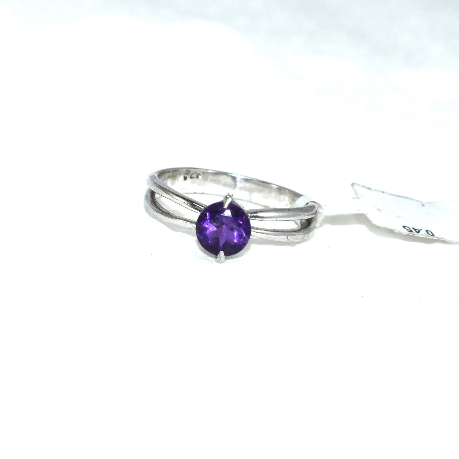 Charming Round Amethyst silver Ring Natural Amethyst Gems Ring Vintage Design
