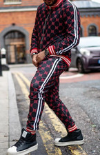 MENS SPORT FITNESS CASUAL PRINTED COMPLETE SUIT JACKET PANTS JACKET