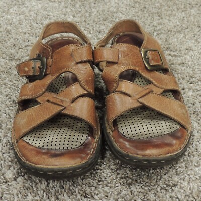Born Sandals Sz 9 M Brown Leather Fisherman Closed Toe Weave Shoes Comfort Born | Shoes | Born Mens Leather Fisherman Close Toed  main image 4