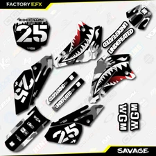 Gray Savage Camo Racing Graphics Sticker Kit fits Suzuki DRZ125 01-07 DRZ 125
