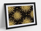 WHIMSICAL GOLDEN SUN TAROT CARD MYSTICAL -FRAMED ART PICTURE PAPER PRINT