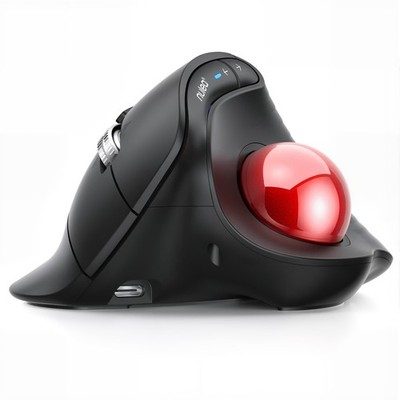 M514 Wireless Trackball Mouse - Reduce Wrist Strain with Ergonomic Vertical D...